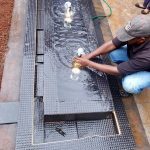 Contemporary Black-Tiled Linear Fountain Runda.